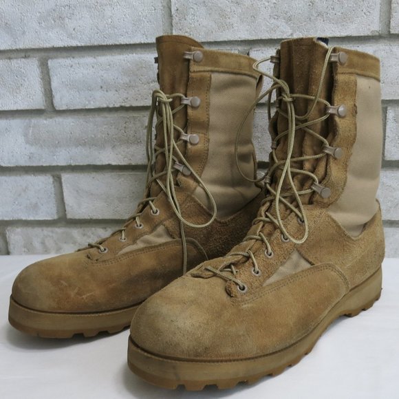 Belleville Suede Leather Canvas Combat Military Tactical Footwear Boots 11 R - Picture 1 of 7